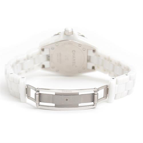 シャネル 時計 レディース J12 ブル―ライト 電池式 ホワイト文字盤 限定2000本 CE CHANEL H3826 中古