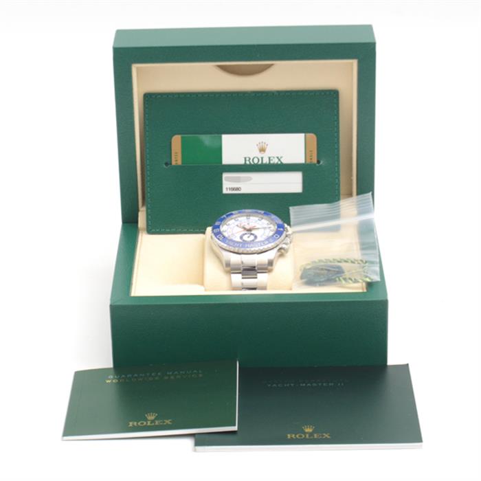 ロレックス 時計 メンズ ヨットマスターⅡ ランダム ホワイト文字盤 自動巻き ステンレス ROLEX 116680 SS 中古