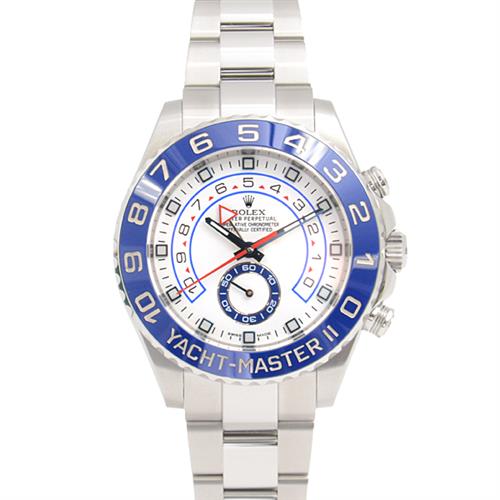 ロレックス 時計 メンズ ヨットマスターⅡ ランダム ホワイト文字盤 自動巻き ステンレス ROLEX 116680 SS 中古