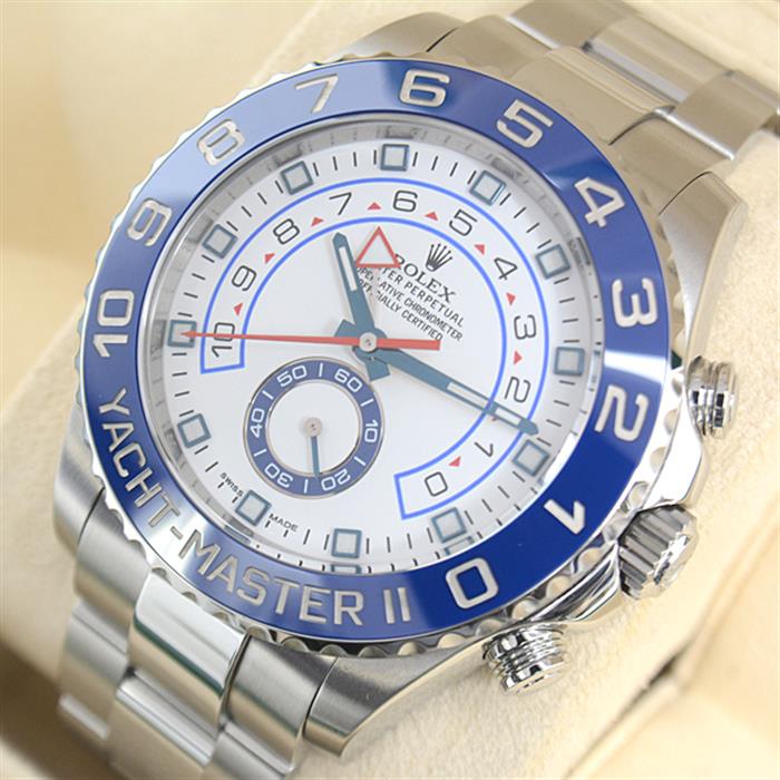 ロレックス 時計 メンズ ヨットマスターⅡ ランダム ホワイト文字盤 自動巻き ステンレス ROLEX 116680 SS 中古