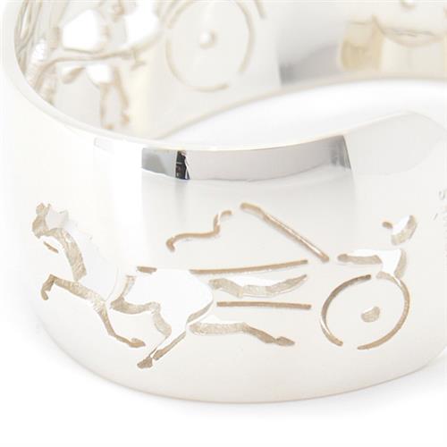 エルメス ブレスレット レディース 馬車モチーフ バングル 馬 シルバー HERMES SV925 中古