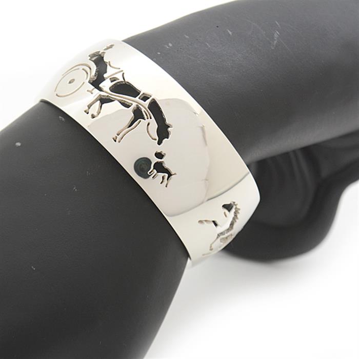 エルメス ブレスレット レディース 馬車モチーフ バングル 馬 シルバー HERMES SV925 中古