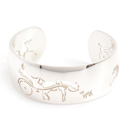 エルメス ブレスレット レディース 馬車モチーフ バングル 馬 シルバー HERMES SV925 中古