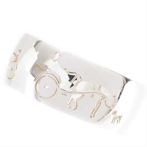 エルメス ブレスレット レディース 馬車モチーフ バングル 馬 シルバー HERMES SV925 中古