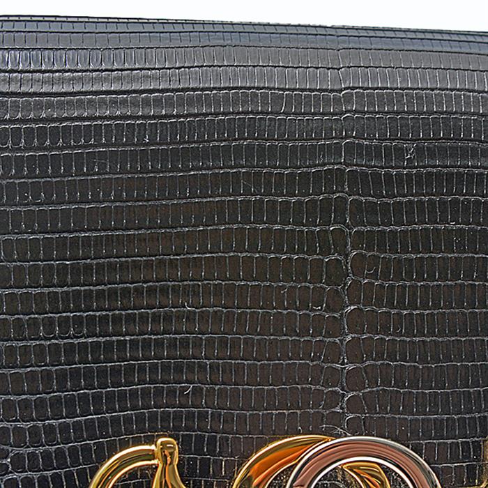 グッチ 財布 レディース ZUMI ズゥミ チェーンウォレット 二つ折り財布 ミニ財布 レザー ブラック GUCCI 570660 中古