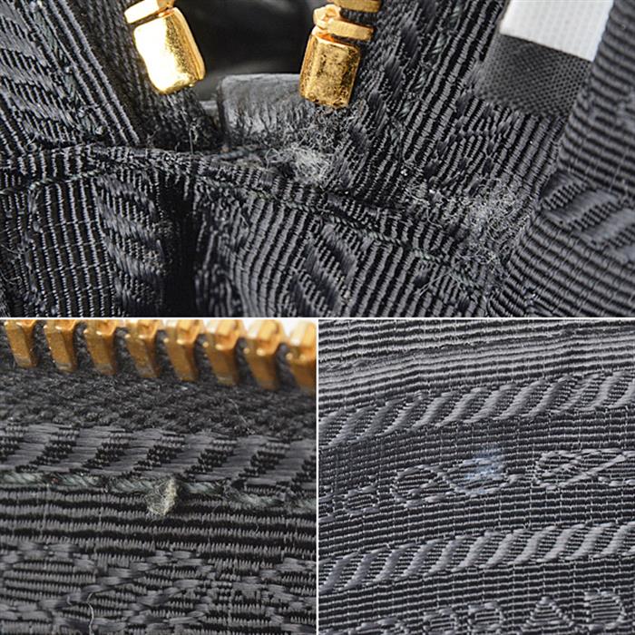 プラダ バッグ レディース ヴィッテロダイノ ショルダーバッグ ダブルファスナー ダブルジップ ブラック PRADA 1BH079 中古