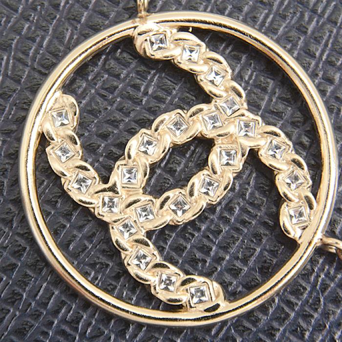 シャネル ネックレス レディース ラインストーン ココマーク B19 ゴールドカラー CHANEL GP 中古