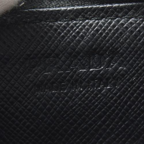 プラダ 財布 メンズ サフィアーノ トラベル キーリング コインケース レザー NERO ブラック PRADA 2NH001 中古