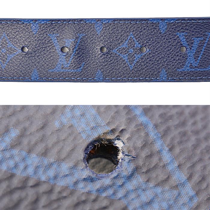 ルイヴィトン 服飾小物 メンズ タイガラマ ベルト・LVイニシャル 40MM リバーシブル サイズ100/40 ブルー Louis Vuitton M0159 中古