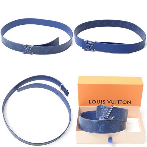 ルイヴィトン 服飾小物 メンズ タイガラマ ベルト・LVイニシャル 40MM リバーシブル サイズ100/40 ブルー Louis Vuitton M0159 中古