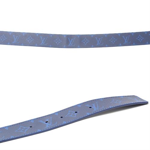 ルイヴィトン 服飾小物 メンズ タイガラマ ベルト・LVイニシャル 40MM リバーシブル サイズ100/40 ブルー Louis Vuitton M0159 中古