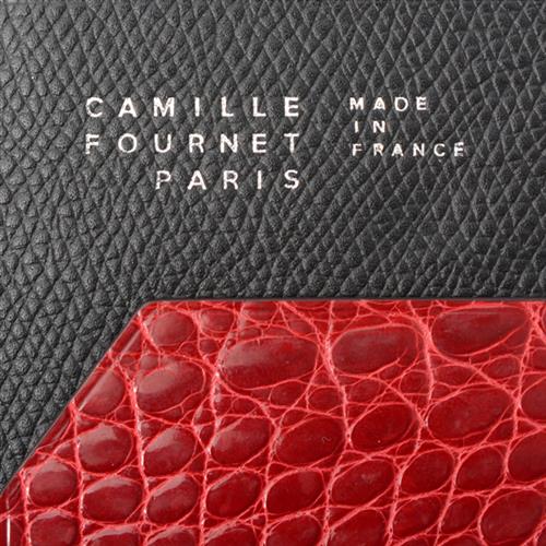 カミーユフォルネ 財布 メンズ ヴェルソ アリゲーター 二つ折り長財布 レザー ブラック CamilleFournet 中古