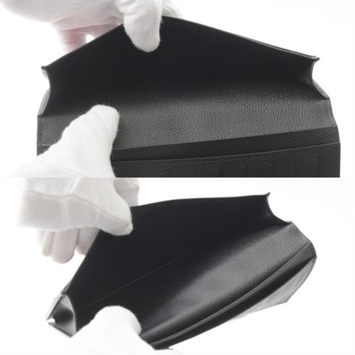 カミーユフォルネ 財布 メンズ ヴェルソ アリゲーター 二つ折り長財布 レザー ブラック CamilleFournet 中古