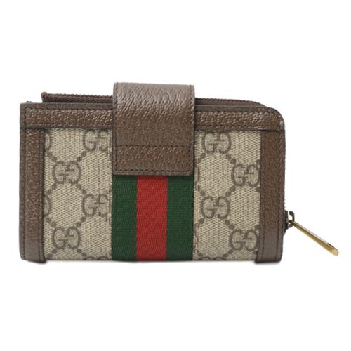 グッチ 財布 レディース オフィディア GGスプリーム 二つ折り財布 ブラウン系 699353 GUCCI 中古