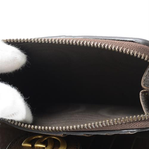 グッチ 財布 レディース オフィディア GGスプリーム 二つ折り財布 ブラウン系 699353 GUCCI 中古