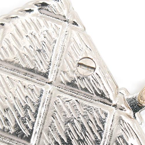 シャネル カードケース レディース マトラッセ チェーンネックレス カードホルダー パスケース シルバー メタル CHANEL AB6710 中古