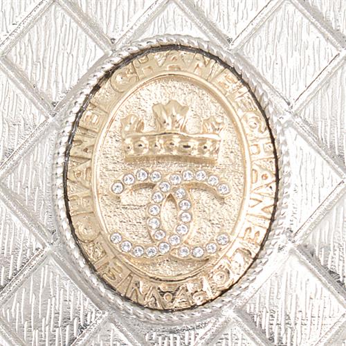 シャネル カードケース レディース マトラッセ チェーンネックレス カードホルダー パスケース シルバー メタル CHANEL AB6710 中古