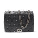 ヴァレンティノ バッグ レディース ロックスタッズ付きチェーンショルダーバッグ レザー ブラック VALENTINO 中古