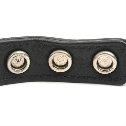 クロムハーツ ブレス メンズ 3BTN 2SNP クロスボール レザー ブレスレット レザー シルバー CHROME HEARTS SV925 中古