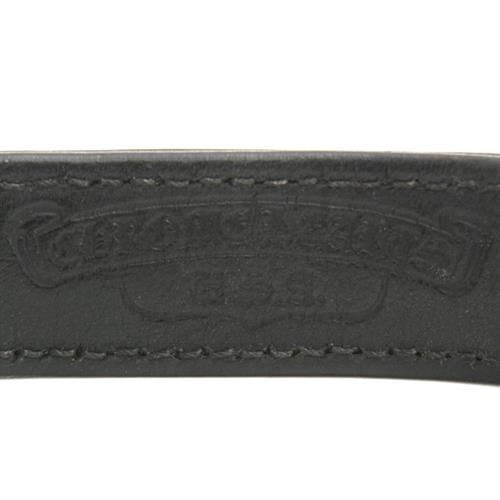 クロムハーツ ブレス メンズ 3BTN 2SNP クロスボール レザー ブレスレット レザー シルバー CHROME HEARTS SV925 中古