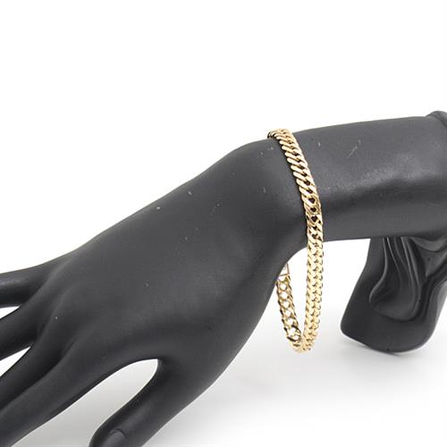 喜平 ブレスレット K18 6面カット ダブル 18g 21cm 造幣局検定刻印入 メンズ レディース チェーン イエローゴールド YG 中古