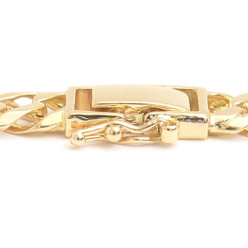 喜平 ブレスレット K18 6面カット ダブル 18g 21cm 造幣局検定刻印入 メンズ レディース チェーン イエローゴールド YG 中古