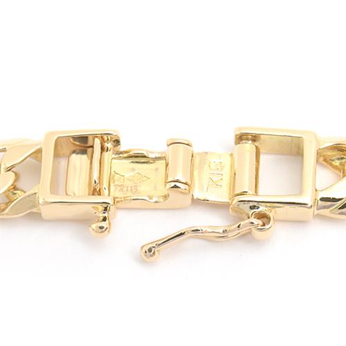 喜平 ブレスレット K18 6面カット ダブル 18g 21cm 造幣局検定刻印入 メンズ レディース チェーン イエローゴールド YG 中古