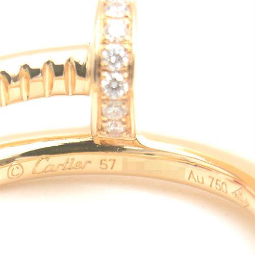 カルティエ 指輪 メンズ ジュストアンクル ダイヤモンド リング 57号 イエローゴールド Cartier 750YG 中古