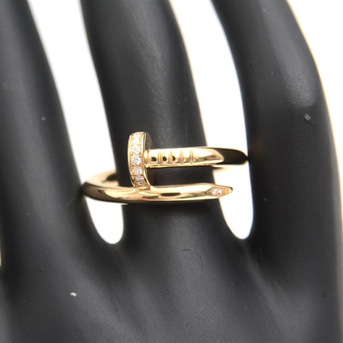 カルティエ 指輪 メンズ ジュストアンクル ダイヤモンド リング 57号 イエローゴールド Cartier 750YG 中古