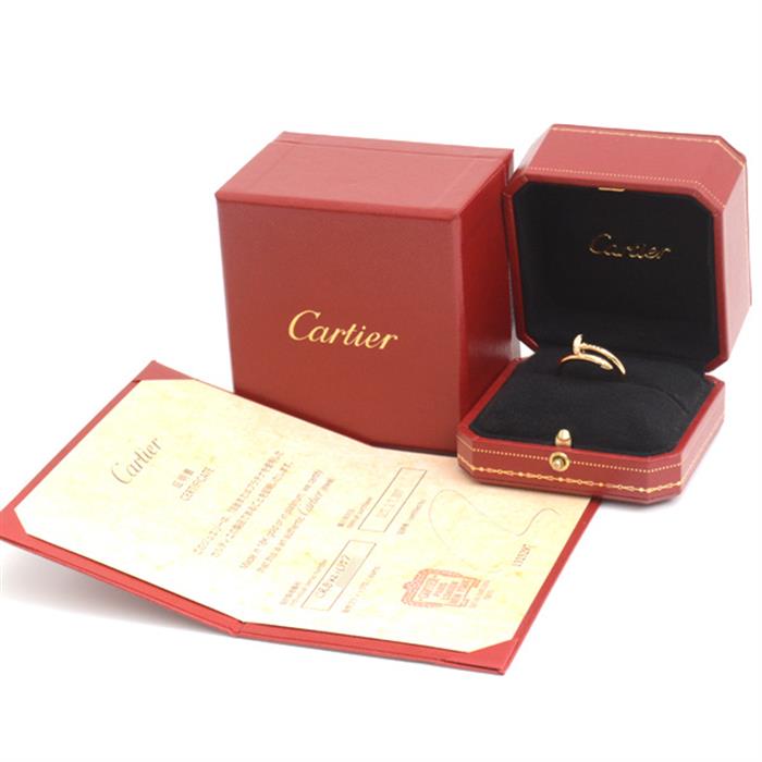 カルティエ 指輪 メンズ ジュストアンクル ダイヤモンド リング 57号 イエローゴールド Cartier 750YG 中古
