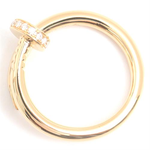 カルティエ 指輪 メンズ ジュストアンクル ダイヤモンド リング 57号 イエローゴールド Cartier 750YG 中古
