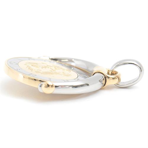 ブルガリ ペンダント レディース ホロスコープ 乙女座 ペンダント トップ ステンレス ゴールド BVLGARI SS×750YG 中古