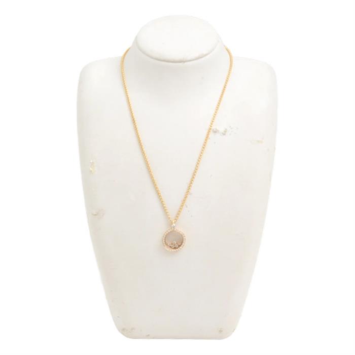 ショパール ネックレス レディース ハッピーダイヤ 5Pムービングダイヤ ネックレス イエローゴールド Chopard 750YG 中古