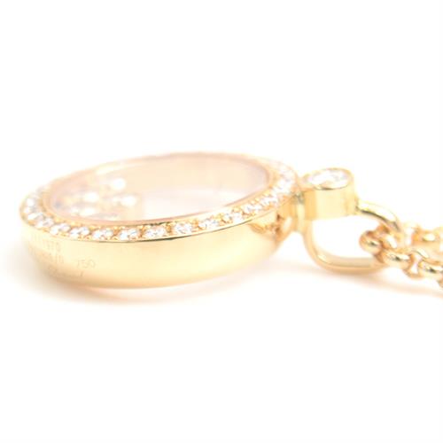 ショパール ネックレス レディース ハッピーダイヤ 5Pムービングダイヤ ネックレス イエローゴールド Chopard 750YG 中古