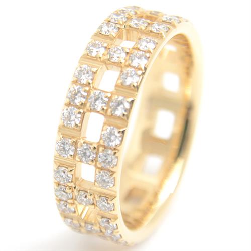 ティファニー 指輪 レディース Tトゥルー ワイド フルダイヤ リング 5.5mm幅 D0.86ct 10号 イエローゴールド TIFFANY 750YG 中古