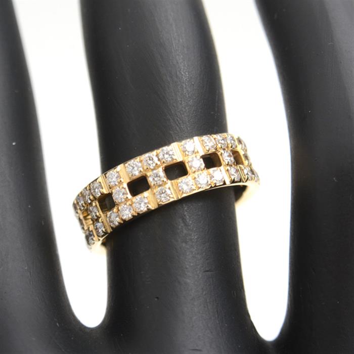 ティファニー 指輪 レディース Tトゥルー ワイド フルダイヤ リング 5.5mm幅 D0.86ct 10号 イエローゴールド TIFFANY 750YG 中古