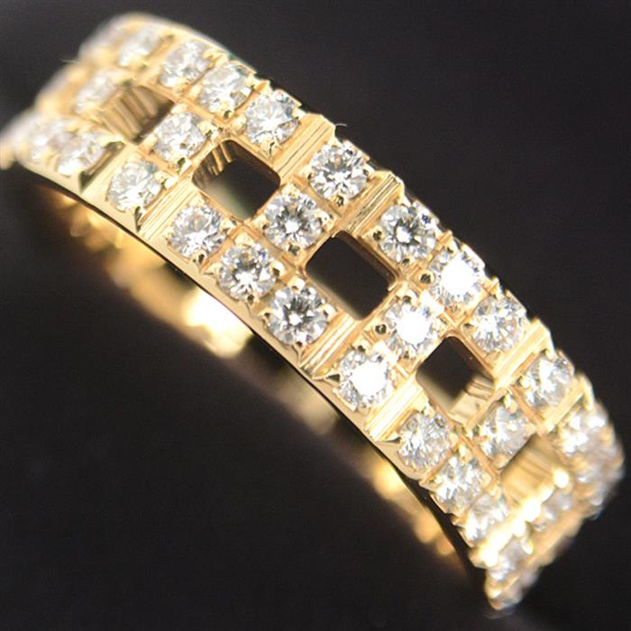 ティファニー 指輪 レディース Tトゥルー ワイド フルダイヤ リング 5.5mm幅 D0.86ct 10号 イエローゴールド TIFFANY 750YG 中古