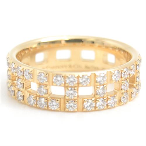 ティファニー 指輪 レディース Tトゥルー ワイド フルダイヤ リング 5.5mm幅 D0.86ct 10号 イエローゴールド TIFFANY 750YG 中古