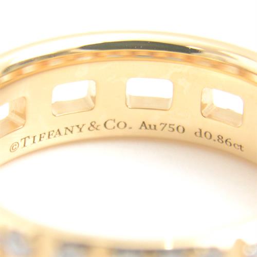 ティファニー 指輪 レディース Tトゥルー ワイド フルダイヤ リング 5.5mm幅 D0.86ct 10号 イエローゴールド TIFFANY 750YG 中古