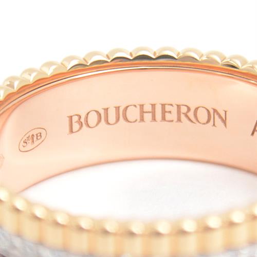 ブシュロン 指輪 メンズ キャトル ダイヤモンド リング スモール 55号 実寸14.5号 ゴールド BOUCHERON 750YG×WG×PG 中古