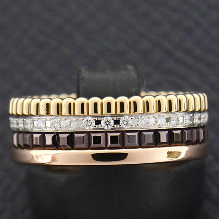 ブシュロン 指輪 メンズ キャトル ダイヤモンド リング スモール 55号 実寸14.5号 ゴールド BOUCHERON 750YG×WG×PG 中古