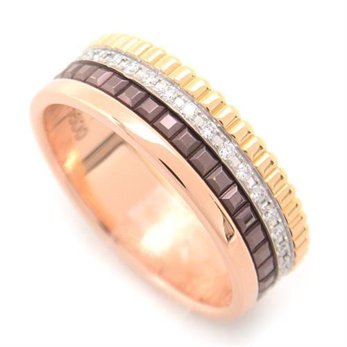 ブシュロン 指輪 メンズ キャトル ダイヤモンド リング スモール 55号 実寸14.5号 ゴールド BOUCHERON 750YG×WG×PG 中古