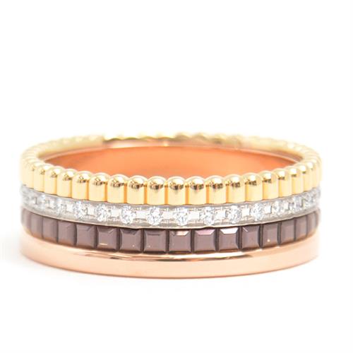 ブシュロン 指輪 メンズ キャトル ダイヤモンド リング スモール 55号 実寸14.5号 ゴールド BOUCHERON 750YG×WG×PG 中古