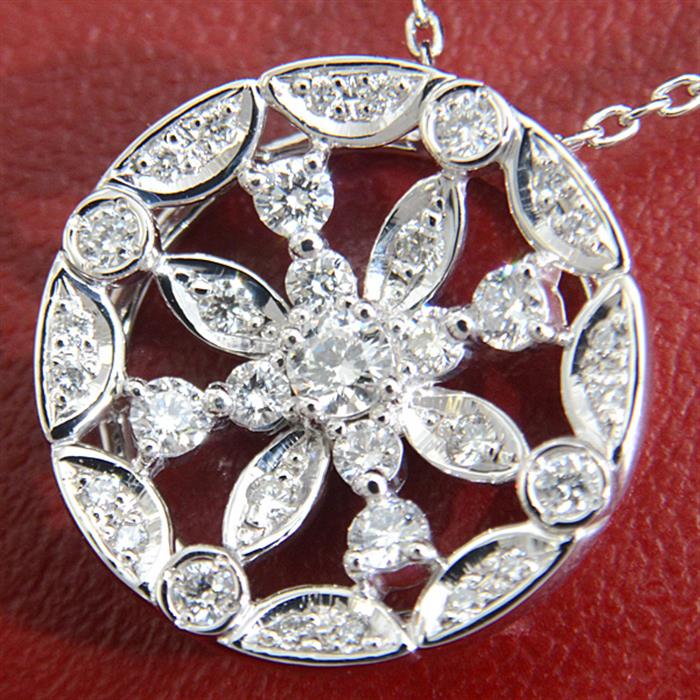 モニッケンダム ネックレス レディース ホワイトポージー ダイヤモンド ネックレス D0.46ct プラチナ MONNICKENDAM PT900 中古
