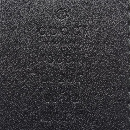 グッチ ベルト メンズ GGマーモント レザー ブラック×ゴールドバックル 77cm～87cm対応 GUCCI 406831 中古