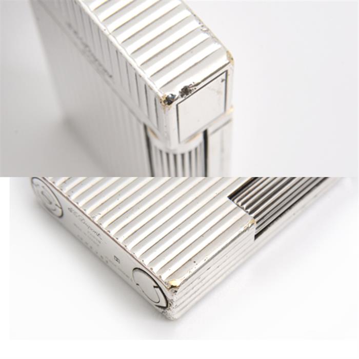 デュポン ライター メンズ ギャッツビー ローラガスライター メンテナンス済み ストライプ シルバー S.T.Dupont 中古