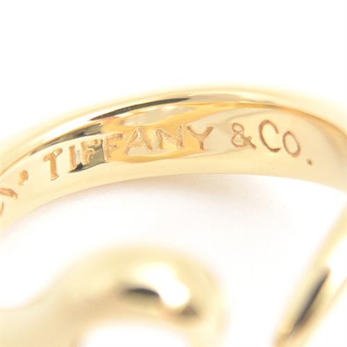ティファニー 指輪 レディース オープンハート リング 6号 イエローゴールド TIFFANY 750YG 中古