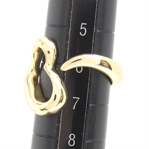 ティファニー 指輪 レディース オープンハート リング 6号 イエローゴールド TIFFANY 750YG 中古