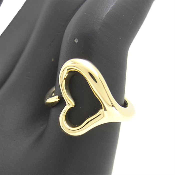 ティファニー 指輪 レディース オープンハート リング 6号 イエローゴールド TIFFANY 750YG 中古