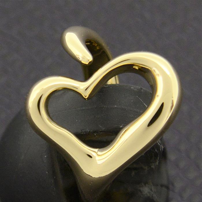 ティファニー 指輪 レディース オープンハート リング 6号 イエローゴールド TIFFANY 750YG 中古